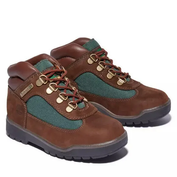 Timberland TB016737 Youth Kid's Brown/ Olive Field Chukka Boots Shoes BS569