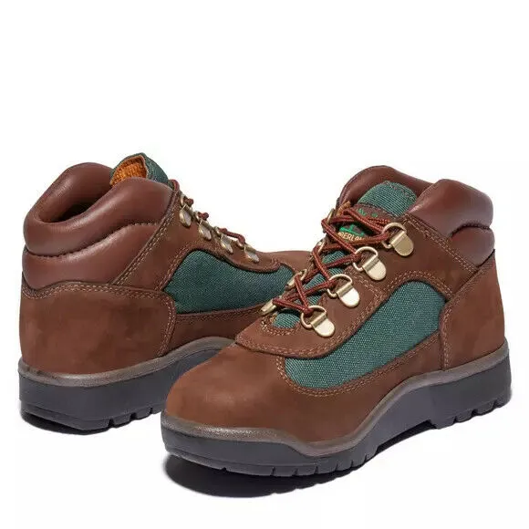 Timberland TB016737 Youth Kid's Brown/ Olive Field Chukka Boots Shoes BS569