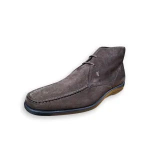 Tod's Men's Brown Suede Elegant Lace Up Leather Lining Square Toe Ankle Boots
