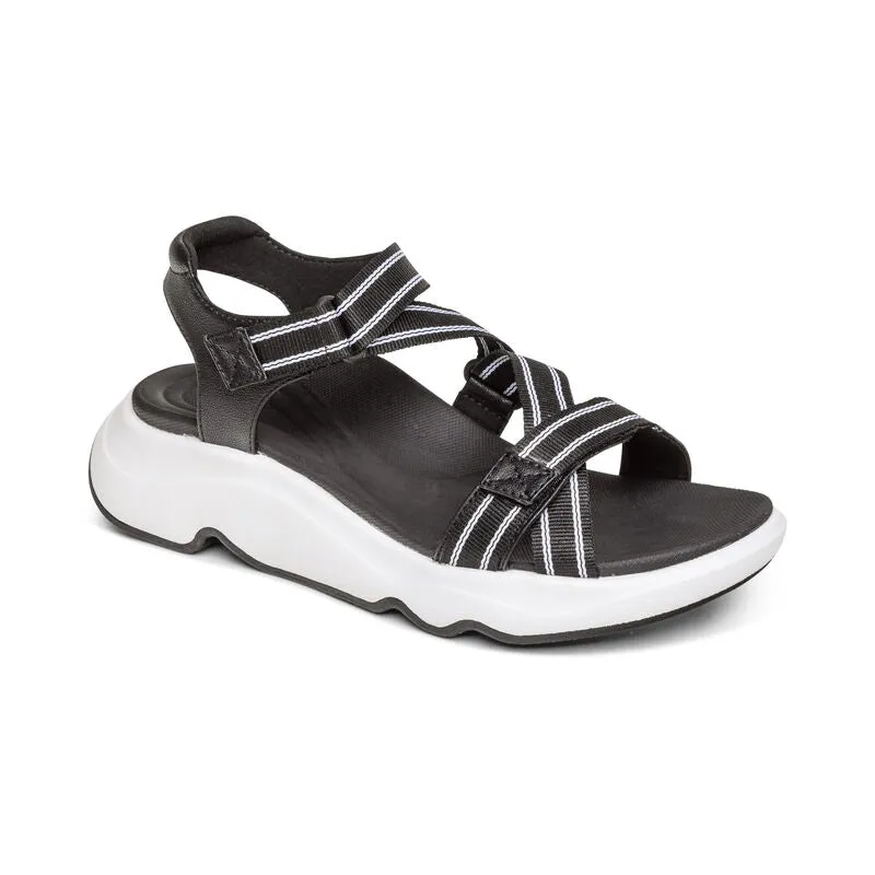 WOMEN'S AETREX MARZ ADJUSTABLE SPORT SANDAL | BLACK